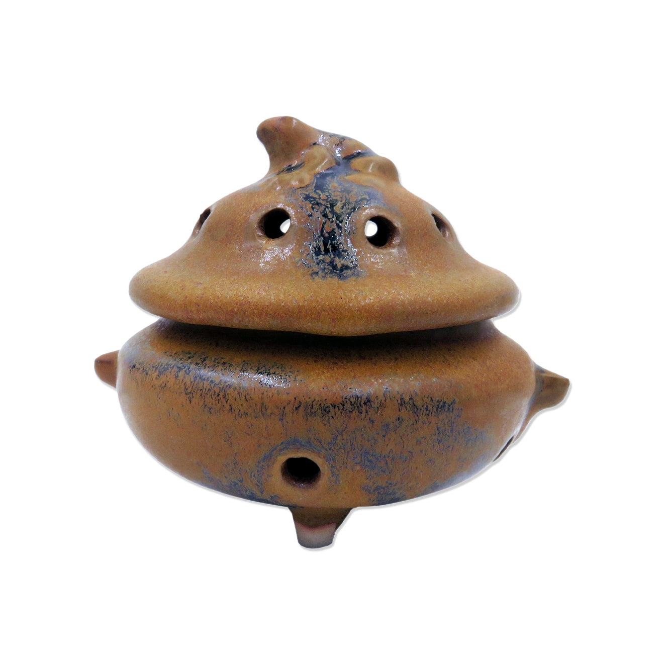 Shoyeido Ceramic Bowl Incense Holder Mocha Frog Lid