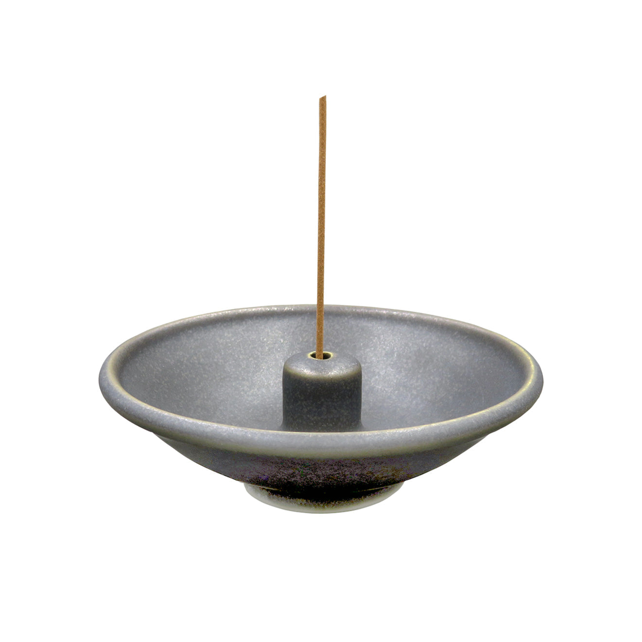 Shoyeido Ceramic Wheel Round Incense Holder Iron Crystal