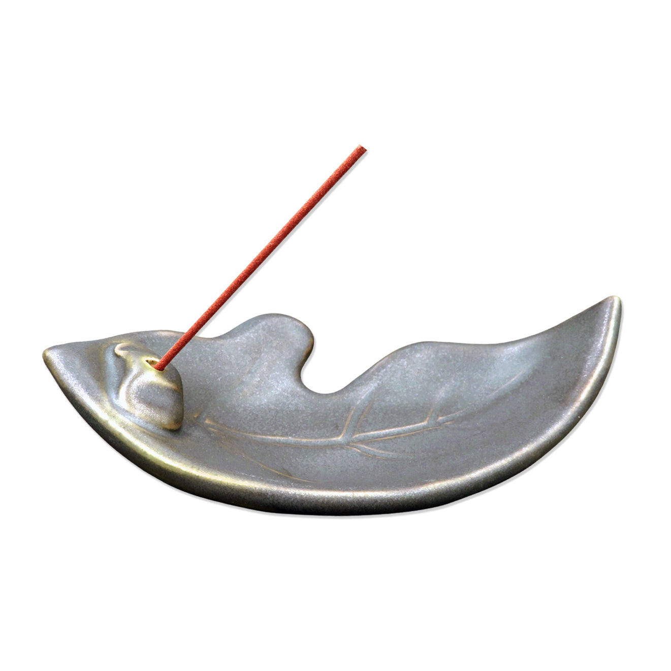 Shoyeido Ceramic Leaf Incense Holder Iron Crystal