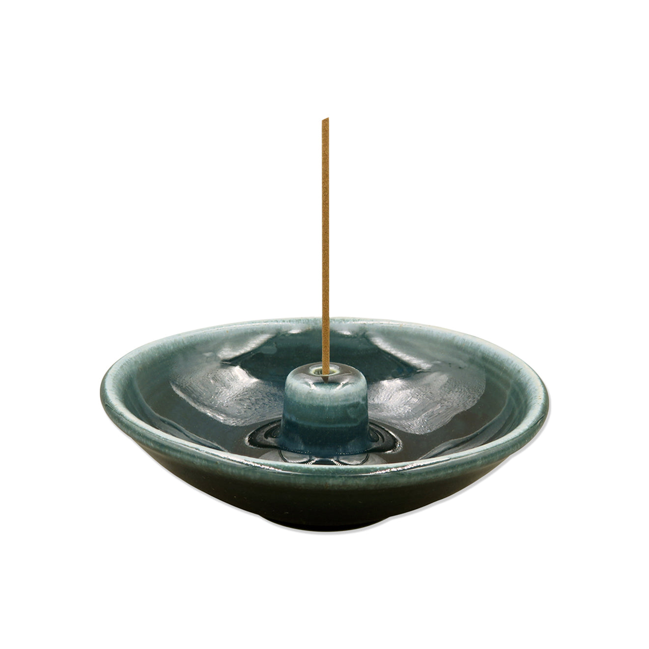 Shoyeido Ceramic Wheel Round Incense Holder Nightshade