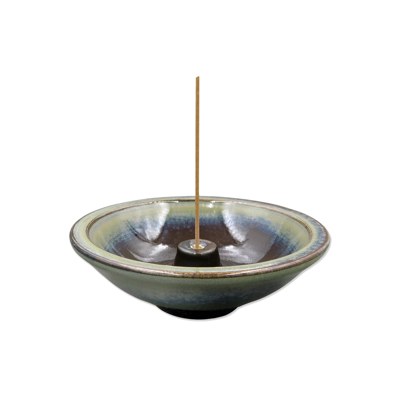Shoyeido Ceramic Wheel Round Incense Holder Mountain Mist