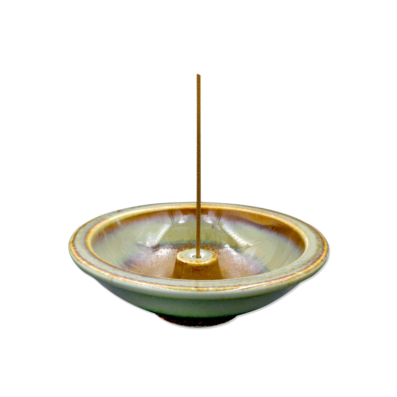 Shoyeido Ceramic Wheel Round Incense Holder Desert Sage
