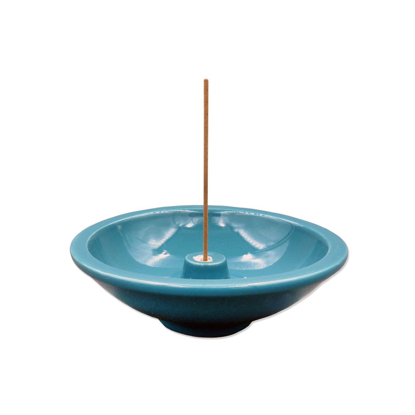 Shoyeido Ceramic Wheel Round Incense Holder Blue-Green