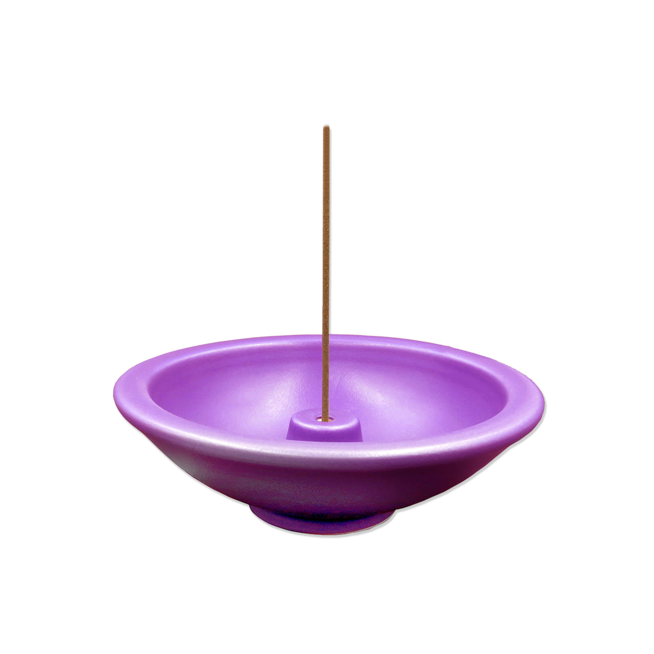 Shoyeido Ceramic Wheel Round Incense Holder Murasaki Purple