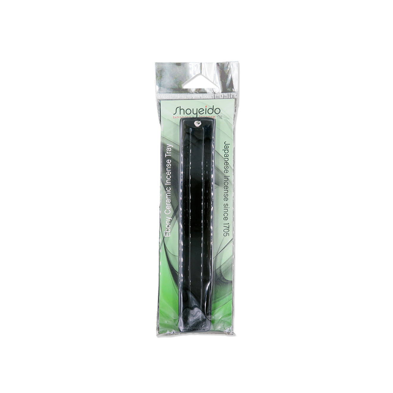 Shoyeido Ceramic Tray Incense Holder Ebony Black Small in Package