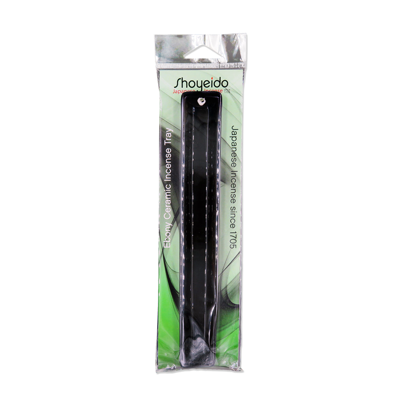 Shoyeido Ceramic Tray Incense Holder Ebony Black in Package