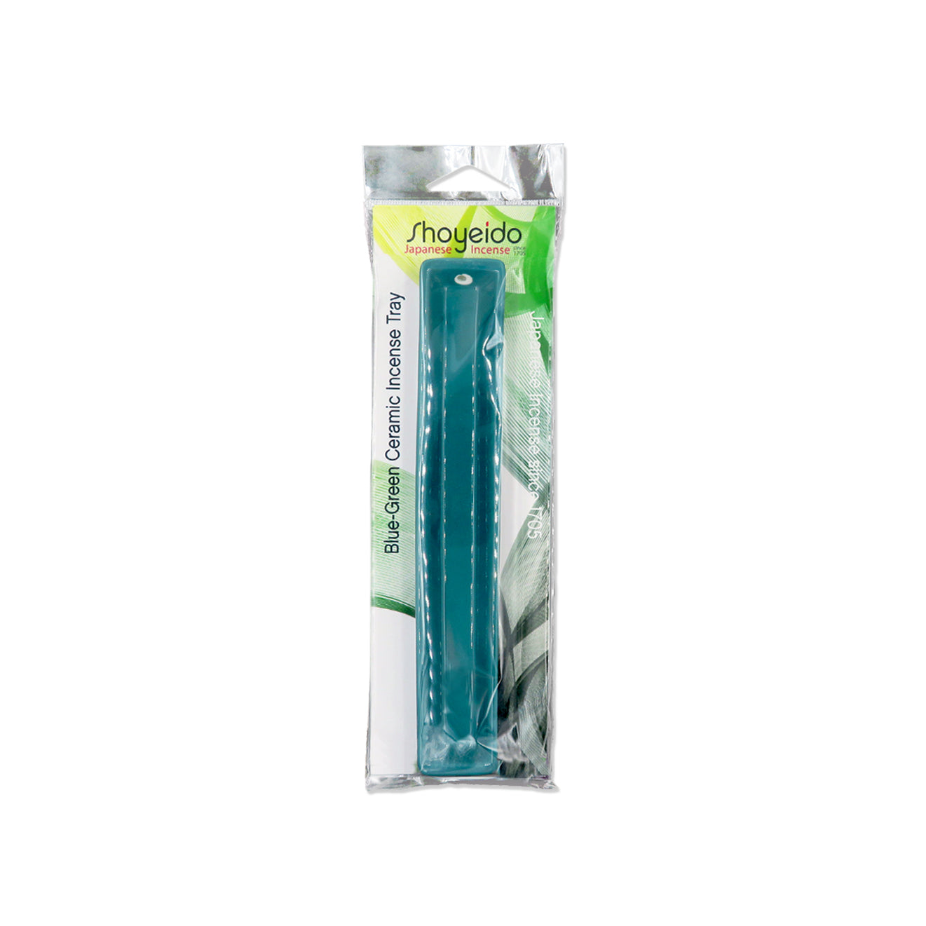 Shoyeido Ceramic Tray Incense Holder Blue-Green Small in Package