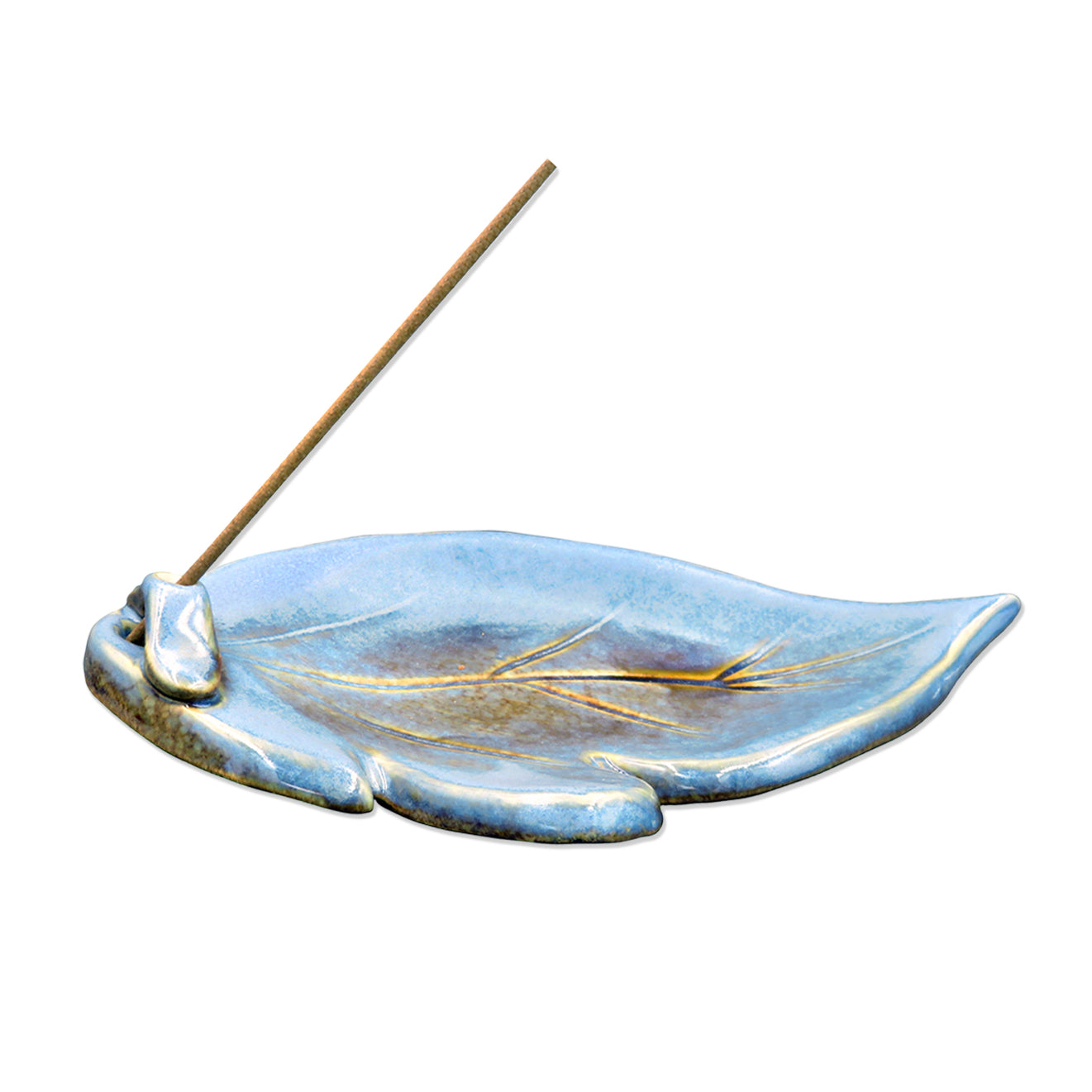Shoyeido Ceramic Leaf Incense Holder Denim