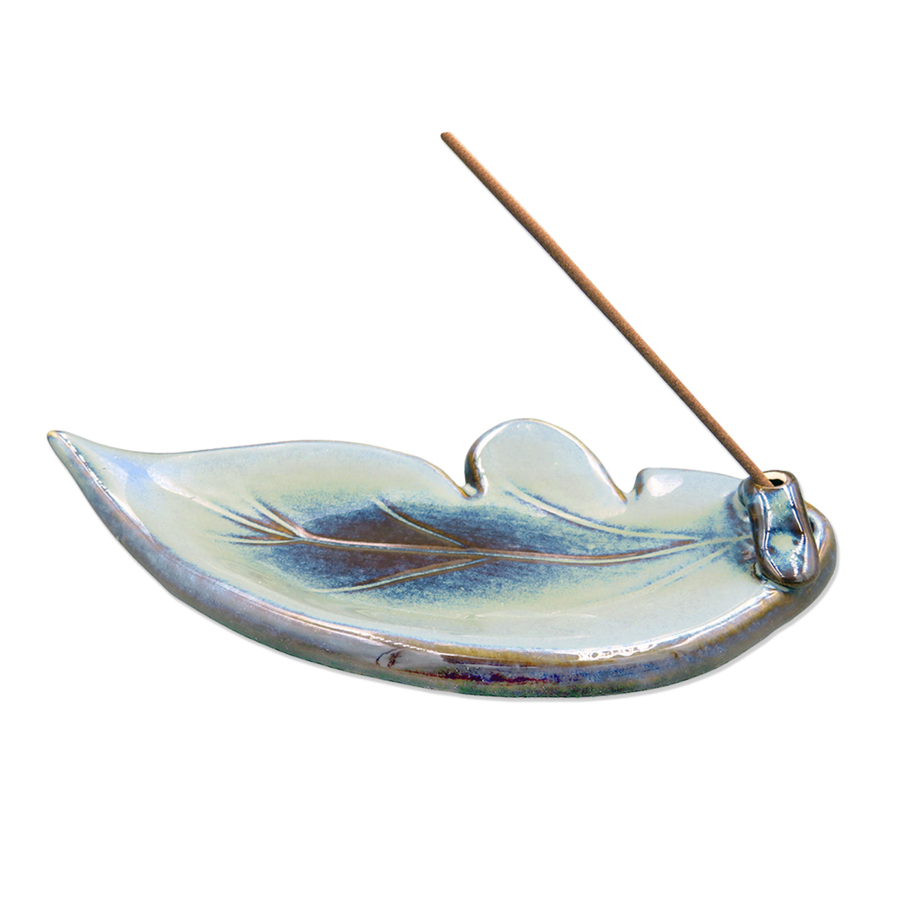 Shoyeido Ceramic Leaf Incense Holder Mountain Mist
