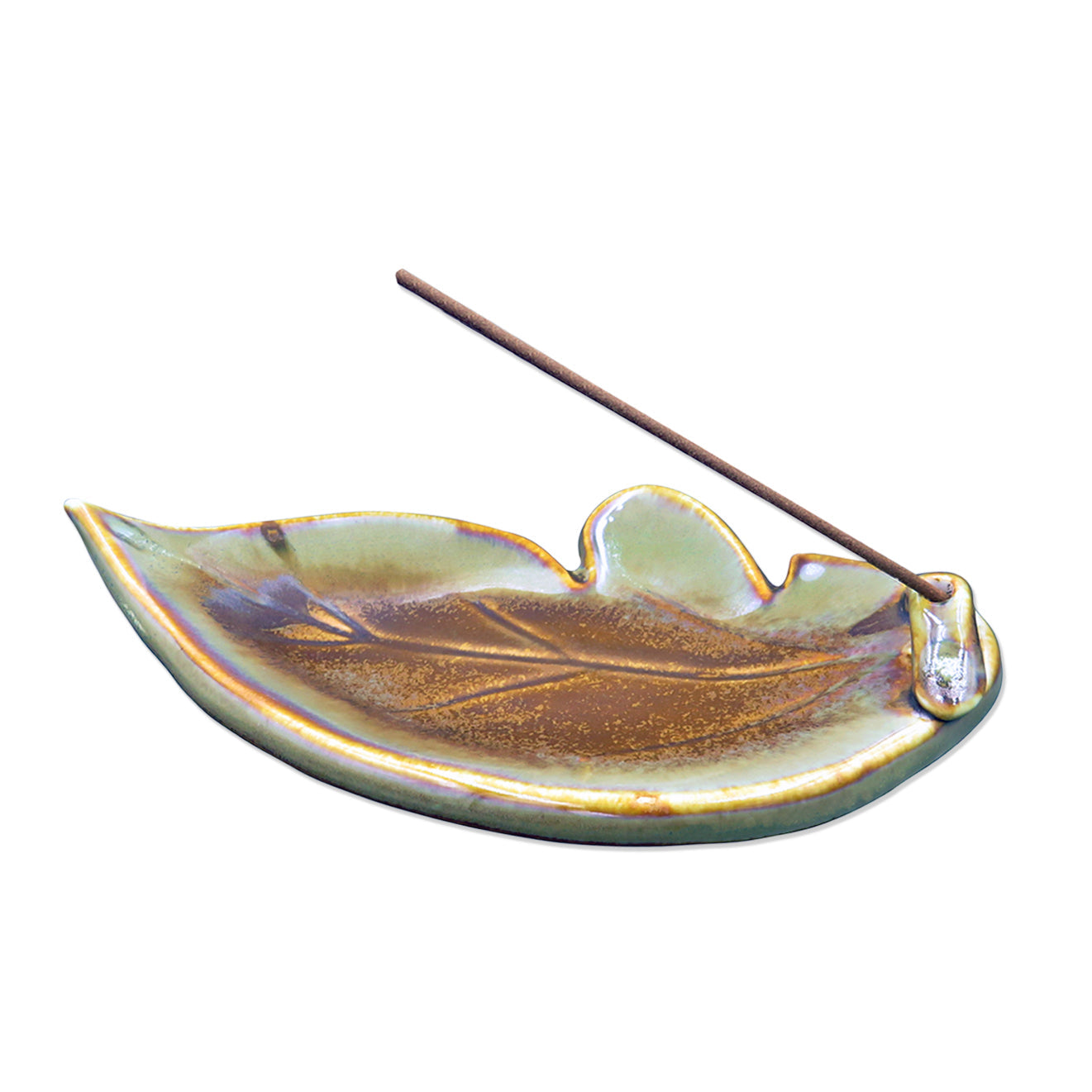 Shoyeido Ceramic Leaf Incense Holder Desert Sage