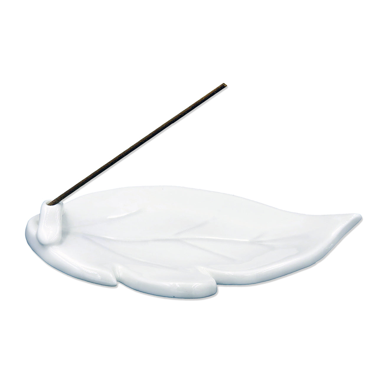 Shoyeido Ceramic Leaf Incense Holder Frost White