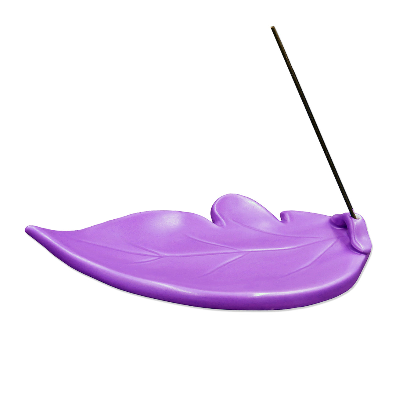 Shoyeido Ceramic Leaf Incense Holder Murasaki Purple