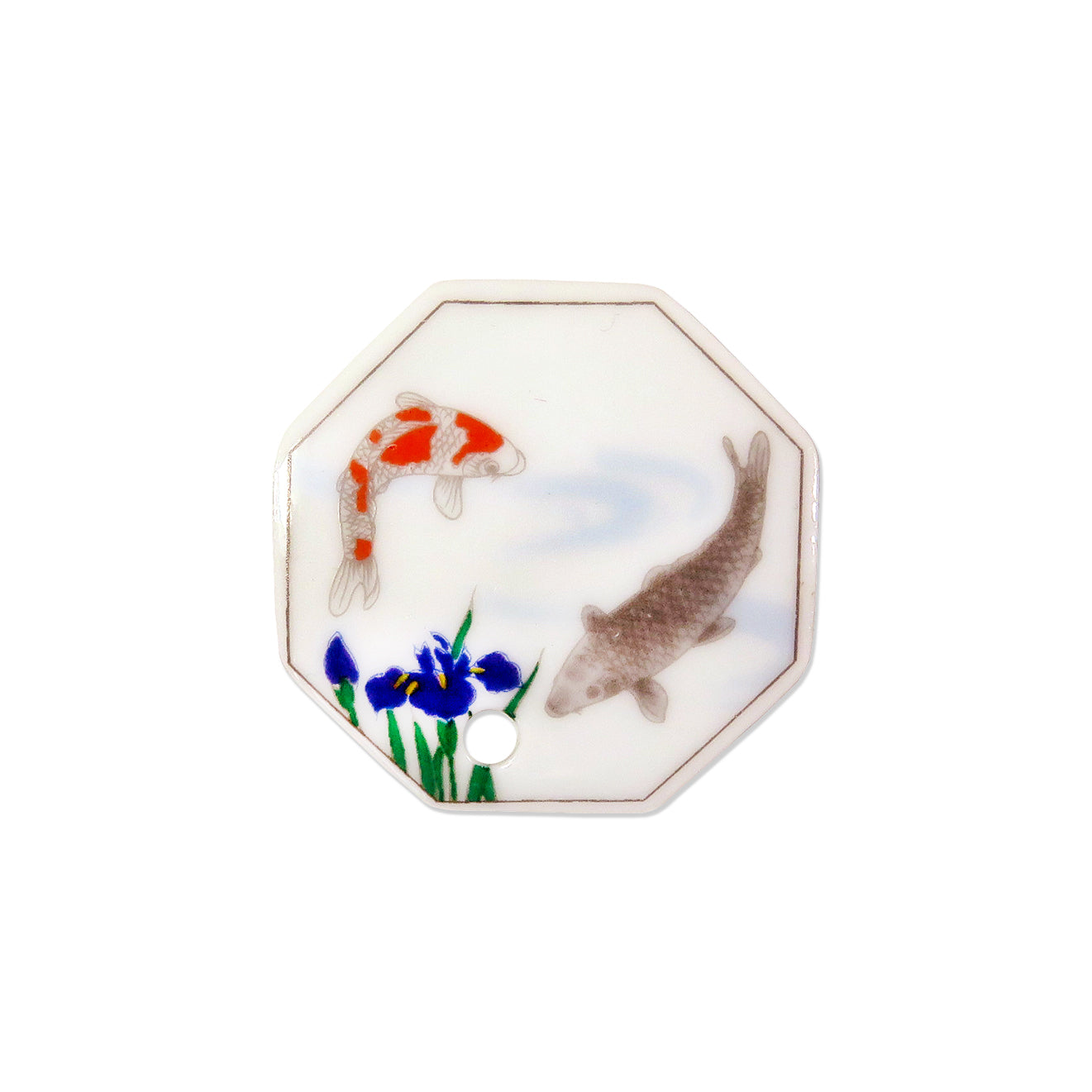 Shoyeido Porcelain Tile Incense Holders - Iris and Fish