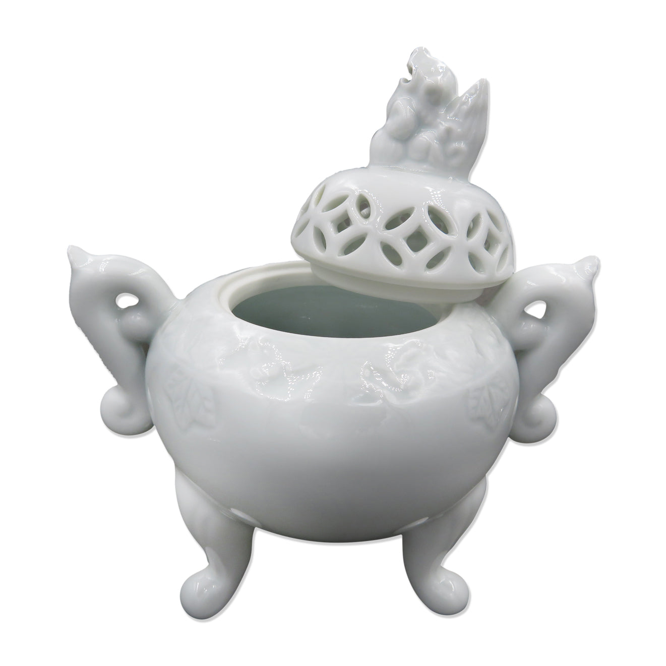 Shoyeido White Porcelain with Handles Nabeshima-yaki Incense Burner top