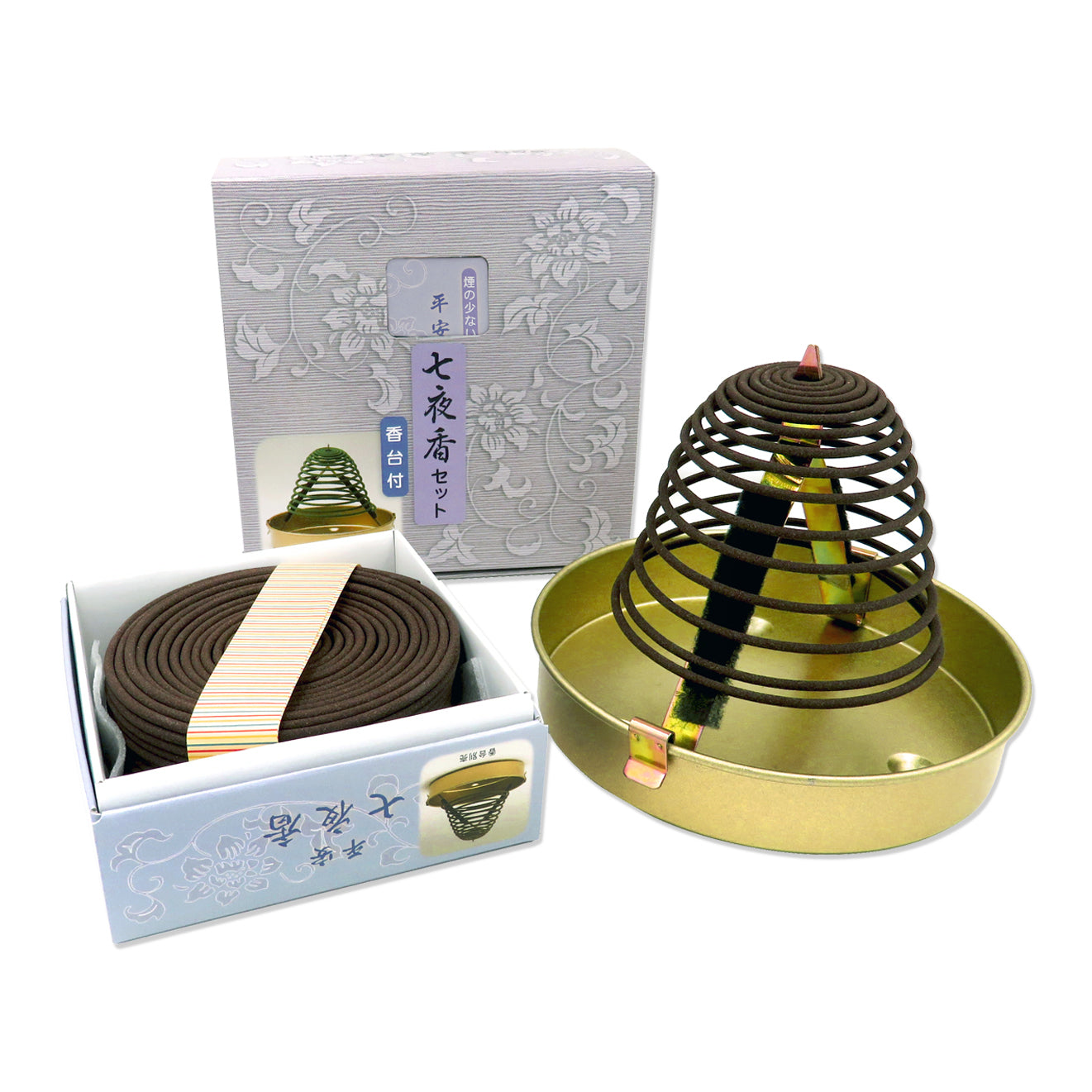 Shoyeido Incense Large Coil Ridge Series Peaceful Nights with Holder