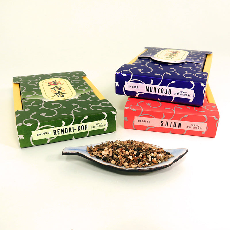 A variety of granulated incense from Shoyeido