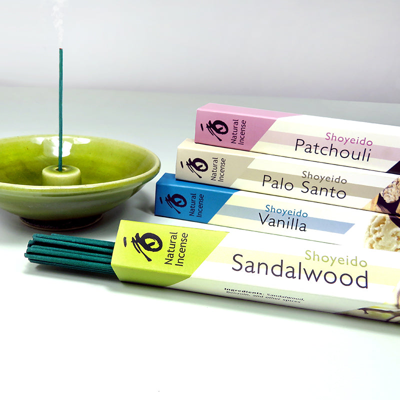Shoyeido's Overtones Incense with a holder
