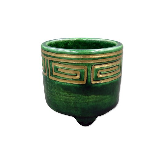 Mon-kohro - Raku Green Incense Censer