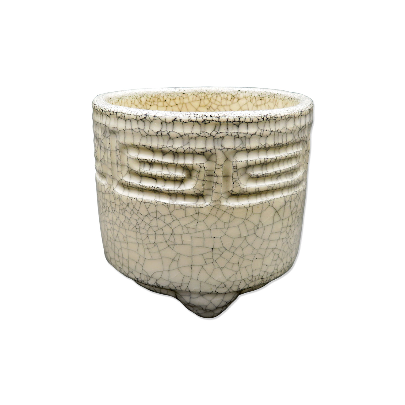 Mon-kohro - Raku Cream Incense Censer