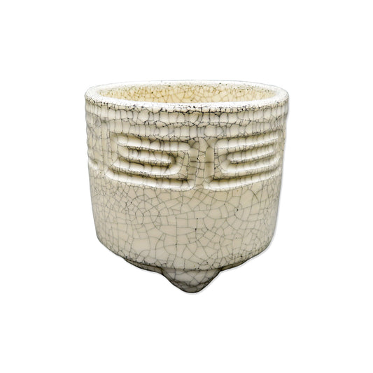 Mon-kohro - Raku Cream Incense Censer