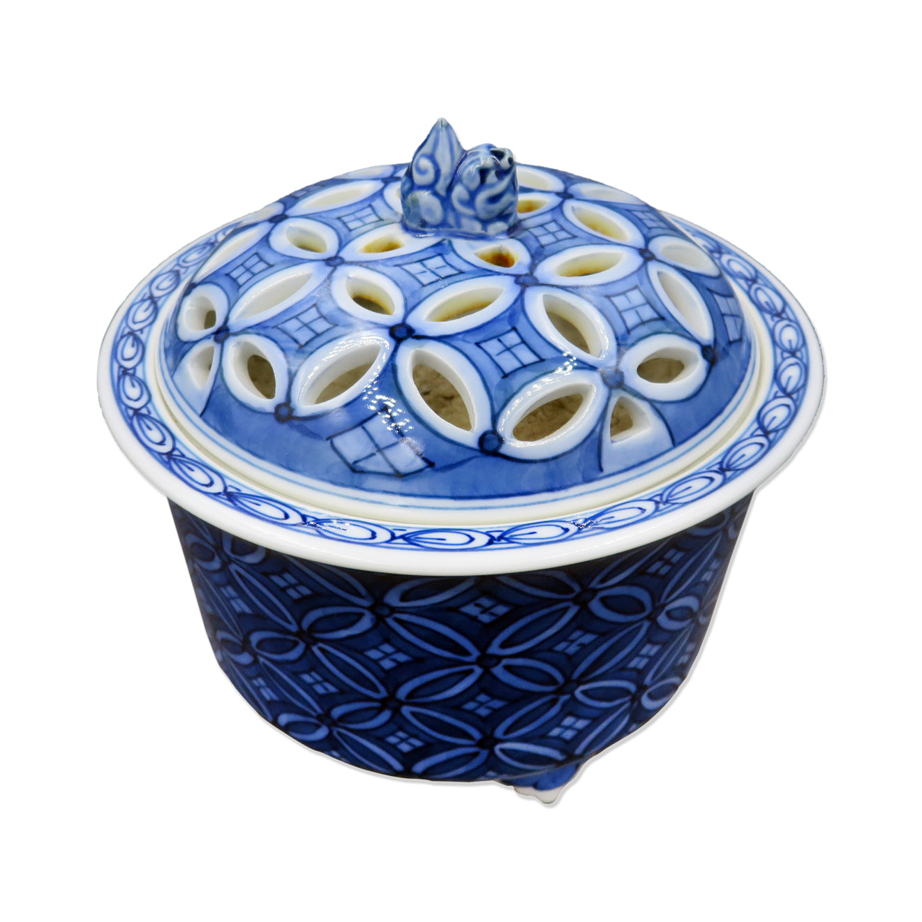 Sometsuke Shippo (Nabeshima-yaki) - Porcelain Incense Bowl