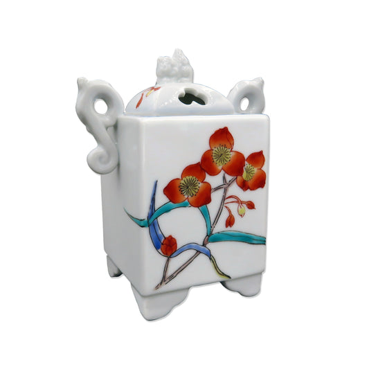 Shoyeido Square White Nabeshima-yaki Incense Burner