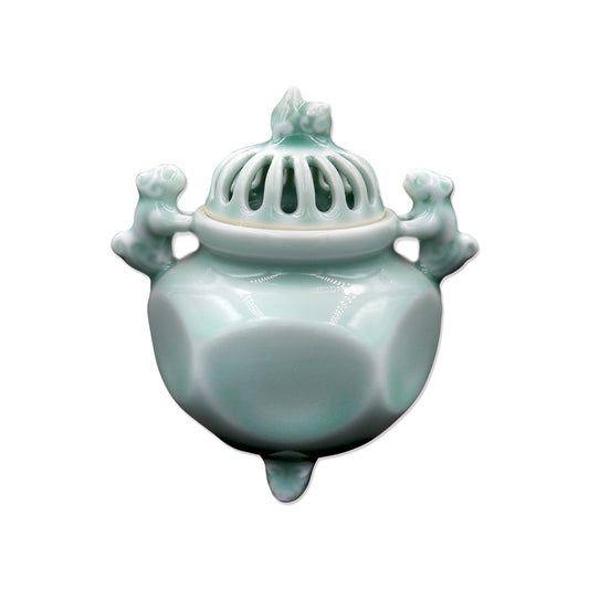 Shoyeido Hexagonal Celadon Incense Burner Nabeshima-yaki